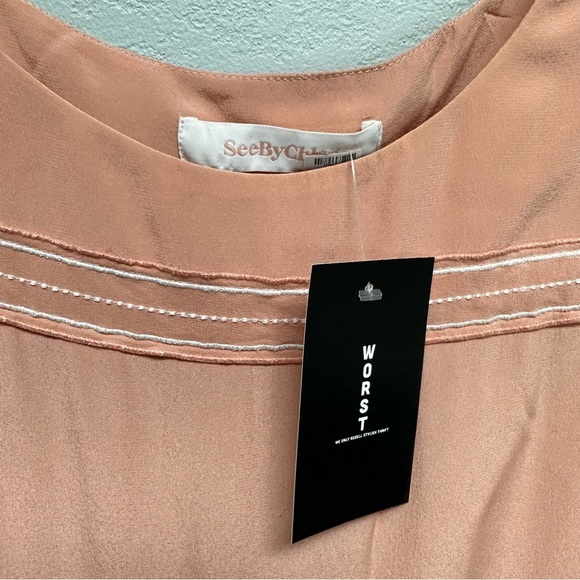 SeeByChloe 40 US 8 Silk Rose Pink Dress - Picture 5 of 6